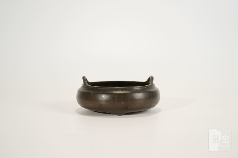 Lot885 清 铜棋足桥耳炉 - 图2